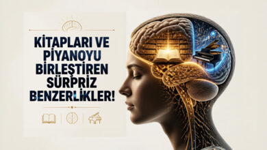 kitapları ve piyanoyu birleştiren sürpriz benzerlikler