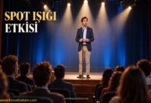 Spot ışığında kaygılı konuşmacı